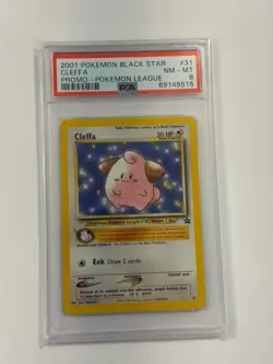 2001 POKEMON PROMO BLACK STAR POKEMON LEAGUE #31 CLEFFA PSA 8 Graded Card - Image 1