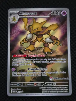 Pokemon TCG Pokemon Center Stamped Alakazam Black Star Promo 009 - Image 1