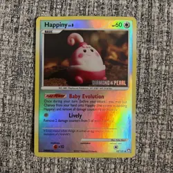 Pokemon TCG 2007 Diamond & Pearl Happiny 52/123 Stamped Reverse Holo - Image 1