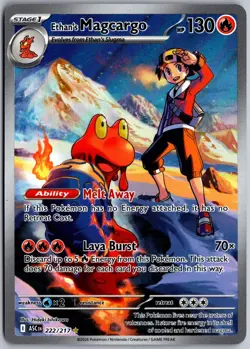 Ethan's Magcargo 222/217 Illustration Rare Ascended Heroes Pokemon NM - Image 1