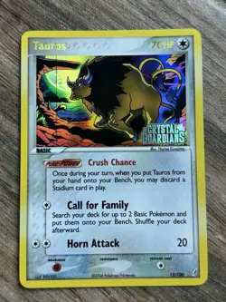 Tauros 12/100 Holo Crystal Guardians Pokemon 2006 Trading Card Singles - Image 1