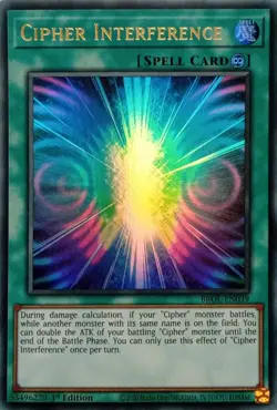 BROL-EN039 CIPHER INTERFERENCE ULTRA RARE 1ST EDITION YuGiOh CARD - Image 1