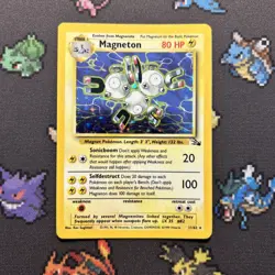 Magneton 11/62 EX/MP -Vintage Holo Rare Pokemon Card- Fossil (3z) - Image 1
