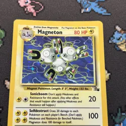 Magneton 11/62 EX/MP -Vintage Holo Rare Pokemon Card- Fossil (3z) - Image 2