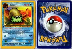 Pokemon Card - Omanyte Fossil 52/62 1999 Common 1st Edition Moderately Played - Image 3