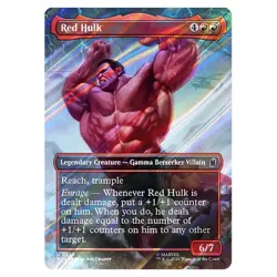 MTG - Marvel Super Heroes Red Hulk Borderless Scene Card 0329 - FOIL - Image 1