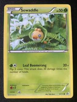 Sewaddle 9/113 Common Yuka Morii Legendary Treasures Pokemon Card MP - Image 1