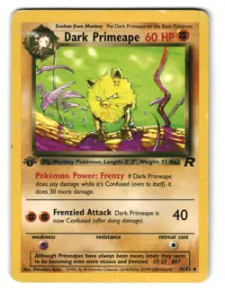 Dark Primeape 43/82 1st Edition Uncommon Team Rocket Pokemon DMG - Image 1
