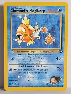 Giovanni's Magikarp 73/132 Gym Challenge WOTC Unlimited Vintage Pokemon TCG LP - Image 1