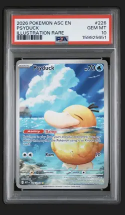 2026 POKEMON ASC EN-ASCENDED HEROES ILLUSTRATION RARE #226 PSYDUCK PSA 10 - Image 1
