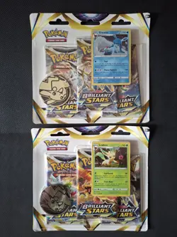 Pokemon TCG Brilliant Stars 3 Pack Blister X 2 New And Sealed - Image 1