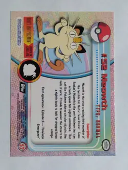Meowth #52 Topps TV Animation Edition Black Label Pokemon Card - Image 2