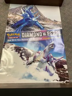 Pokemon TCG Diamond & Pearl Poster Dialga Palkia 2007 36" x 24" - Image 1