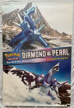 Pokemon TCG Diamond & Pearl Poster Dialga Palkia 2007 36" x 24" - Image 4