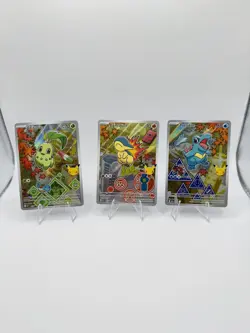 Pokemon First Partner Series 2 Johto Starters Gen 2 Full Set (046, 047, 048) NM - Image 1