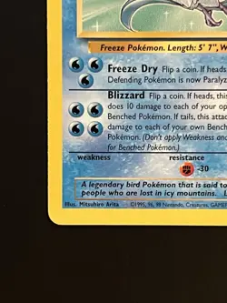 1999 WOTC Pokemon TCG Fossil Articuno 17/62 Rare NM - Image 5
