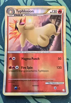 Typhlosion 32/123 Pokemon HGSS 2010 Rare Reverse Holo HP - Image 1