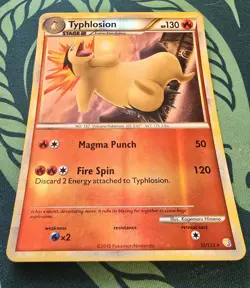 Typhlosion 32/123 Pokemon HGSS 2010 Rare Reverse Holo HP - Image 2