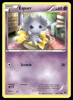 Espurr 58/122 Common BREAKpoint Pokemon Moderately Played - Image 1