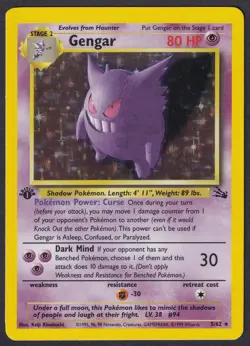 Pokemon Gengar 5/62 1st edition Holo Fossil - Image 1