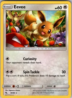 Eevee 48/68 Holo Rare Hidden Fates Pokemon Near Mint - Image 1