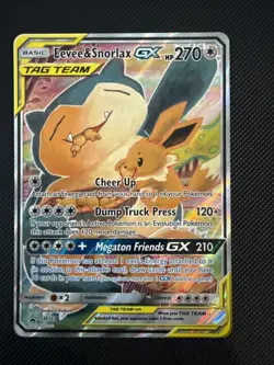 2019 Pokemon Eevee & Snorlax Tag Team Gx Sun & Moon Black Star Promo SM169 🔥🔥 - Image 1