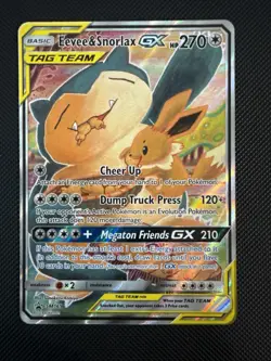 2019 Pokemon Eevee & Snorlax Tag Team Gx Sun & Moon Black Star Promo SM169 🔥🔥 - Image 2