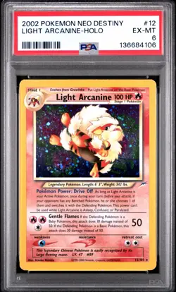 2002 Pokemon Neo Destiny Light Arcanine Holo #12 PSA 6 - Image 1