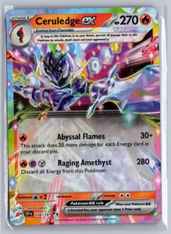 CERULEDGE EX 036/191 DOUBLE RARE SURGING SPARKS POKEMON - Image 1