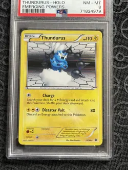 2011 POKEMON BLACK & WHITE EMERGING POWERS #35 THUNDURUS-HOLO PSA 8 NM MINT - Image 2