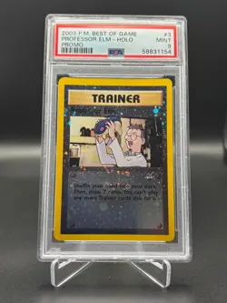 Professor Elm Reverse Holo 3/9 Best Of Game Promo Pokemon PSA 9 - Image 1