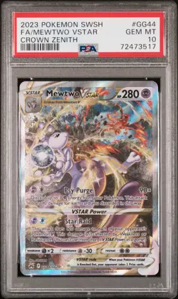 Fa/Mewtwo Vstar PSA 10 - 2023 Pokemon Sword And Shield Crown Zenith #GG44 - Image 1