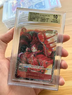 One Piece Card Game Monkey D. Luffy ST01-012 Character Foil JP BGS 10 - Image 1