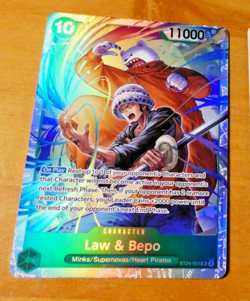 ONE PIECE ENGLISH CARD GAME HOLO CARTE LAW & BEPO ST24-004 SR ST EN TCG NEUF - Image 1