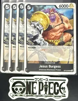 4x One Piece OP10-085 UC Jesus Burgess - ENG - Regular - Playset - TCG - NM/M - Image 1