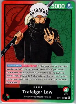 Trafalgar Law (002) OP01-002 English Romance Dawn - One Piece Card - NM - Image 1