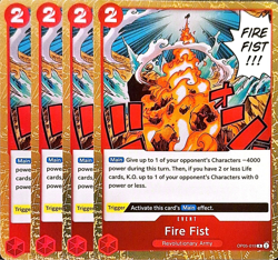 One Piece TCG - 4er Playset - OP05-019 Fire Fist R/EN/NM - Image 1