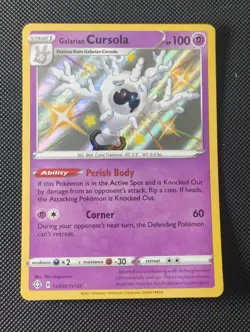 Galarian Cursola SV050/SV122 Shiny Holo Rare Shining Fates Pokemon Card - Image 1