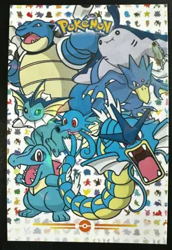 GYARADOS X VAPOREON X TOTODILE X SQUIRTLE POKEMON CARD DATABASE 2 CCG ART - Image 1