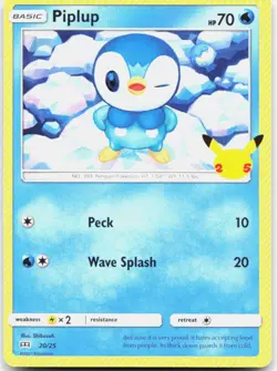 Pokemon Piplup 20/25 Promo McDonald 25th Anniversary 020/025 NM Trading Card TCG - Image 1