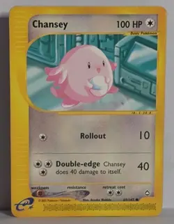 Chansey 69/147 Aquapolis 2003 E-Series E-Reader Vintage Pokemon TCG Card LP - Image 1