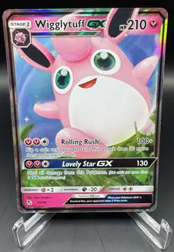 Pokemon TCG Wigglytuff GX Holo Rare GX 42/68 Hidden Fates SM - Image 1