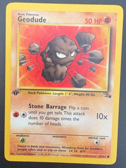 Pokemon TCG Geodude 47/62 1st Edition Fossil Regular LP - Image 1