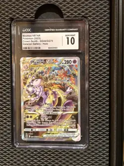 Pokemon TCG 2023 Crown Zenith Galarian Gallery Mewtwo VSTAR GG44 Holo CGC 10 - Image 1