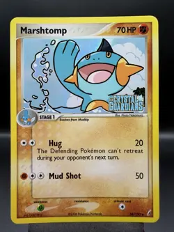Pokemon TCG Crystal Guardians Marshtomp 38/100 Reverse Holo Stamped NM - Image 1