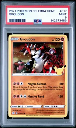 2021 POKEMON CELEBRATIONS #017 GROUDON PSA 9 - Image 1