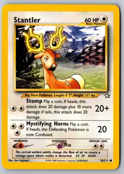 Pokemon: Stantler Unlimited Common Neo Genesis 076/111 LP+ - Image 1