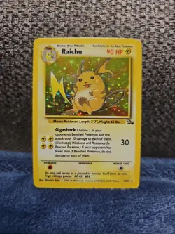 Raichu - 14/62 Fossil Holo Rare - MP Pokemon TCG WOTC Vintage 1999 - Image 1
