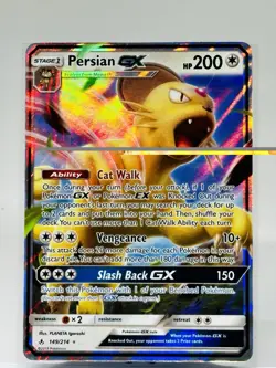 2019 Pokemon Sun Moon Unbroken Bonds Persian GX Ultra Rare Holo 149/214 English - Image 1