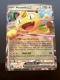 Meowth ex 062/088 Me03: Perfect Order Holo Pokemon - Image 1